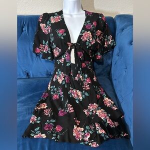 Cotton Candy Red and Pink Puff Sleeve Mini Sundress